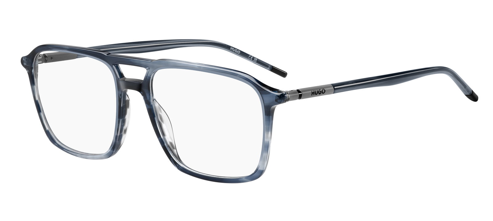 HUGO HG 1352 38I – Rechteckige blaue Kunststoffbrille mittel